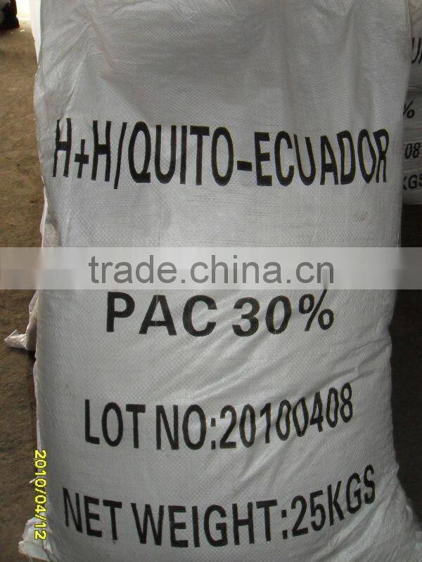 Hongye poly aluminium chloride(pac)30% with lowest price/25-30% al2O3 available