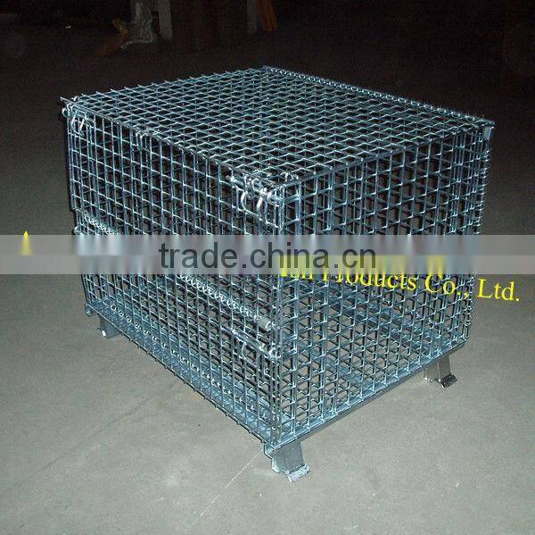 foldable galvanized wire mesh container