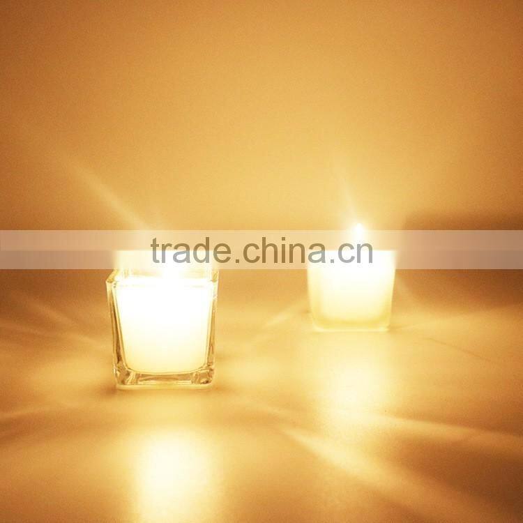 Square glass candles,colorful candles