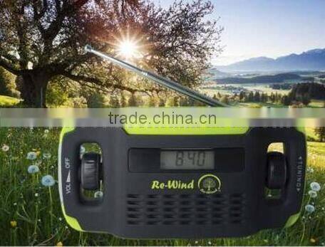 hight quality low price crank hand solar powered radio AM/FM