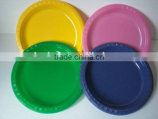7" inch disposable PS colorful plastic plates party tray