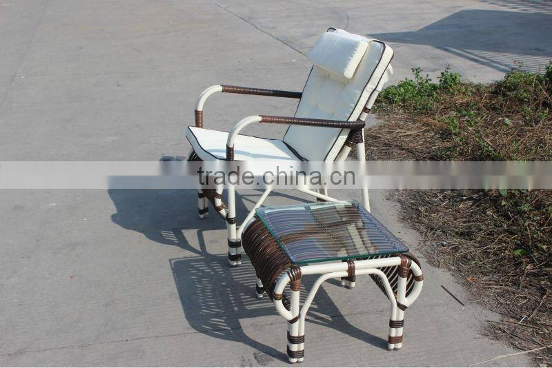 Modern patio furniture aluminum rattan garden wicker chair with table