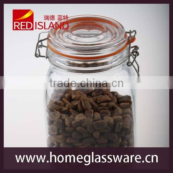 wholesale clear food storage jar with swing top