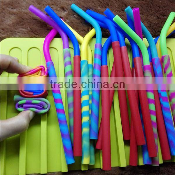 Silicone glass bottle reusable drinking straw with stainless steel brush hot sell