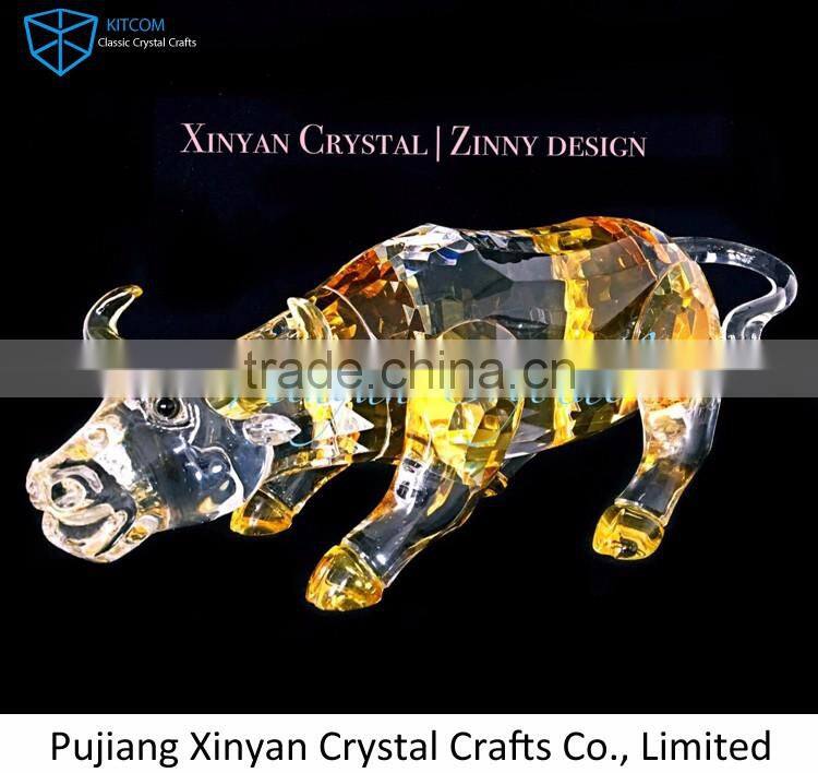 big size home and office decoration crystal figurines/crystal bull