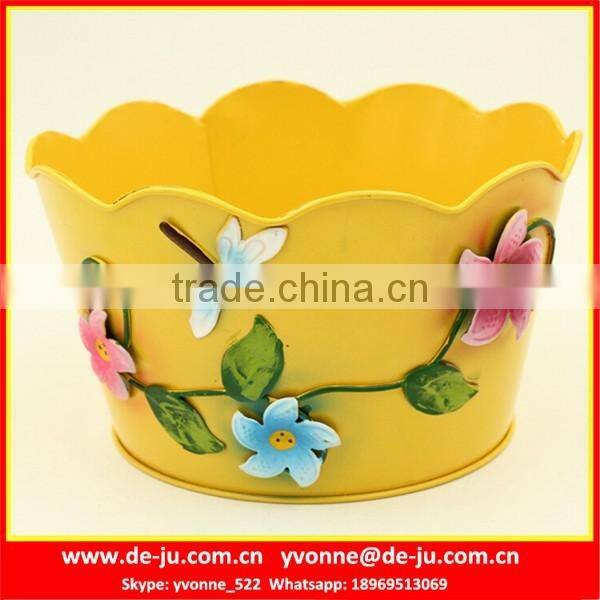 Antique Metal Flower Pot Painting Designs