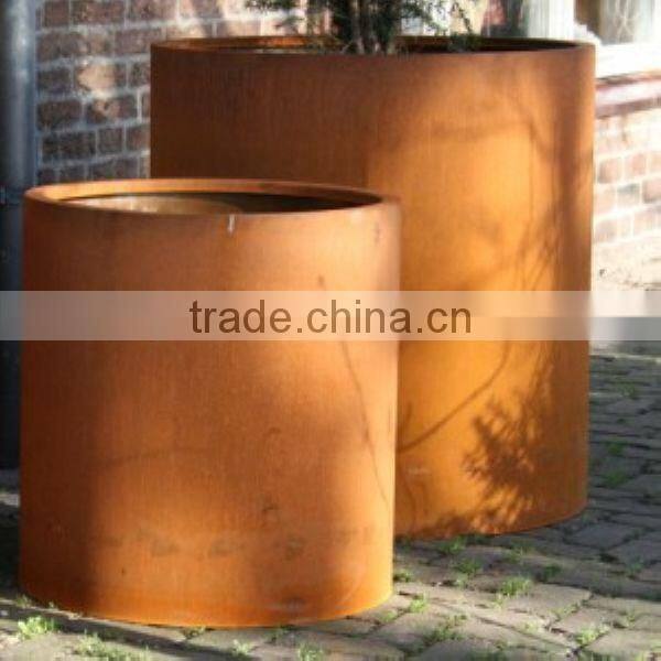 FO-9C03 round type garden planter with Corten Steel material