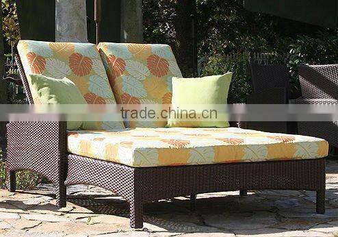 elegant stylish outdoor beachside rattan double sun lounger set