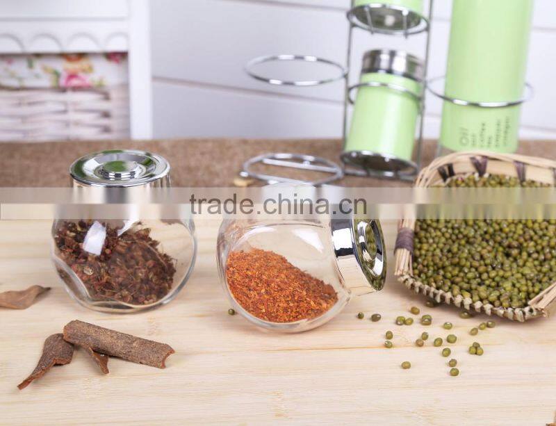 6oz Eco-friendly Cheap Clear Glass Spice Jar with Screw Top Lid