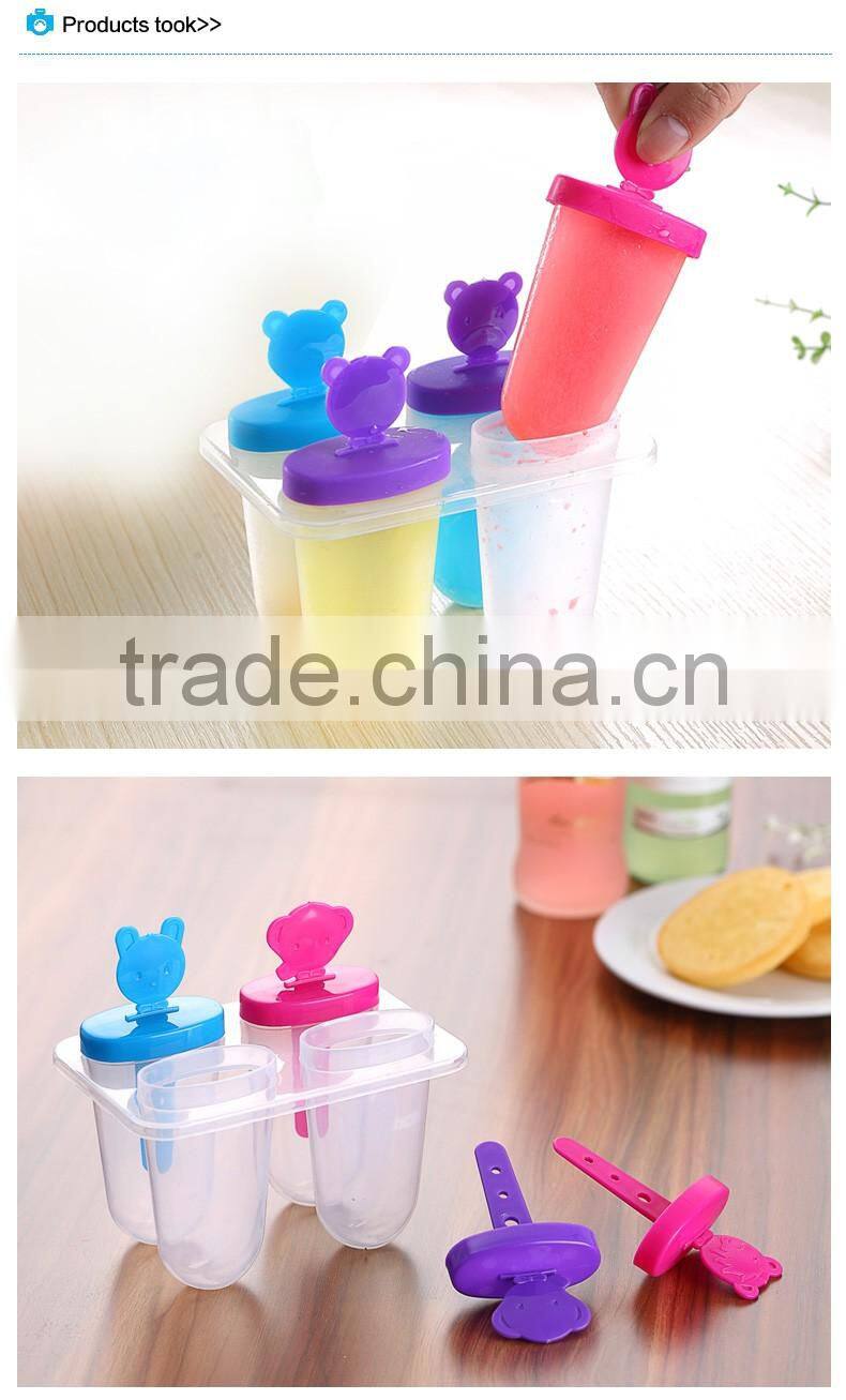 High quality setof4 New pp ice cream mold and transparnt body ice machine