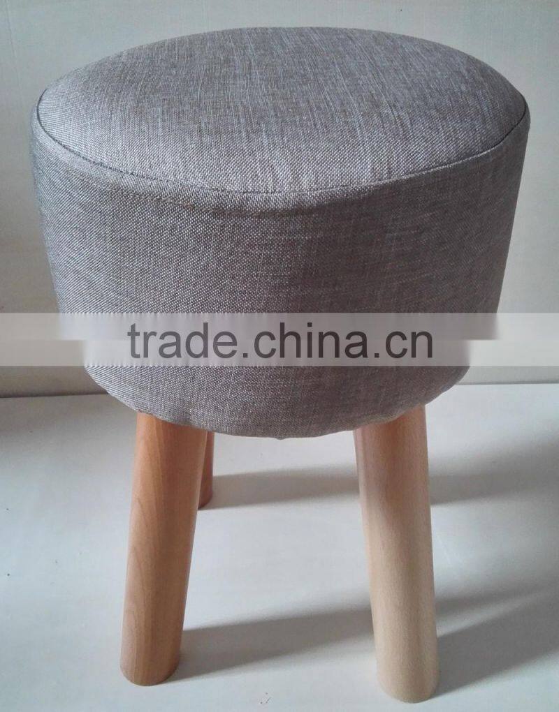 living room furniture padded round stool ottoman wooden pouf