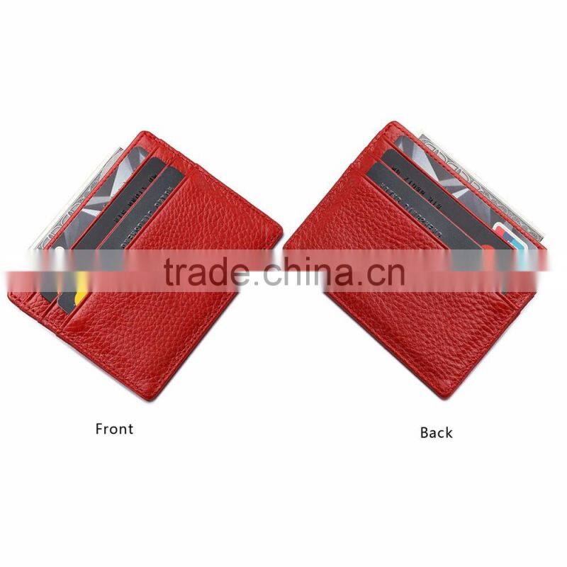 OEM Design Genuine Leather Exhibition ID Card Bifold Holder