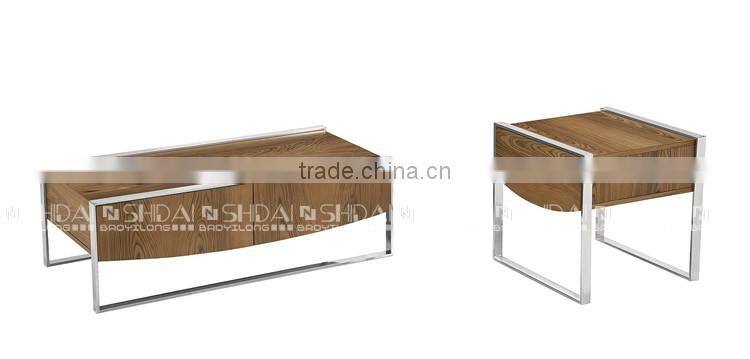 HOT SALE 304# Stainless Steel Frame Coffee Table Set With Storage TA-817L TA-817S