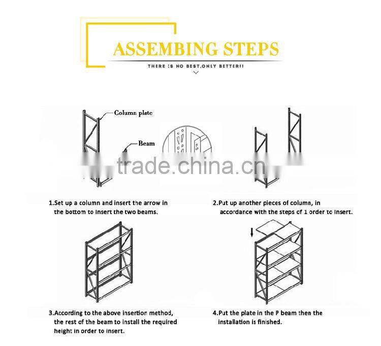 Medium Duty Metal Racking / Storage Rack Warehouse Steel Shelving