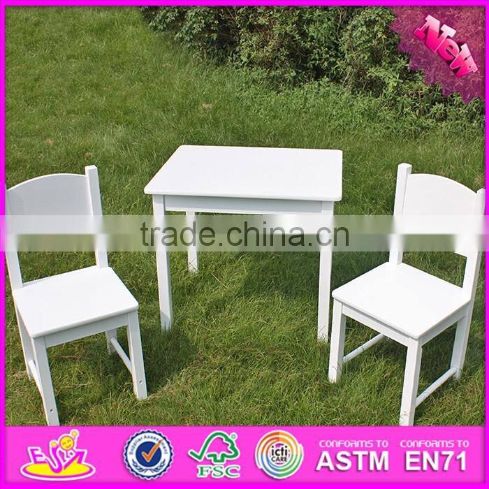 2016 new design home / school / kindergarten white kids wooden table and chairs W08G145