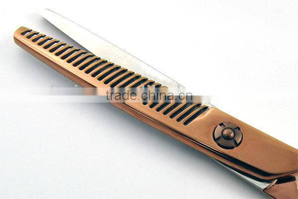 Rose Golden Titanium Professional Hairdressing Thinning Scissors