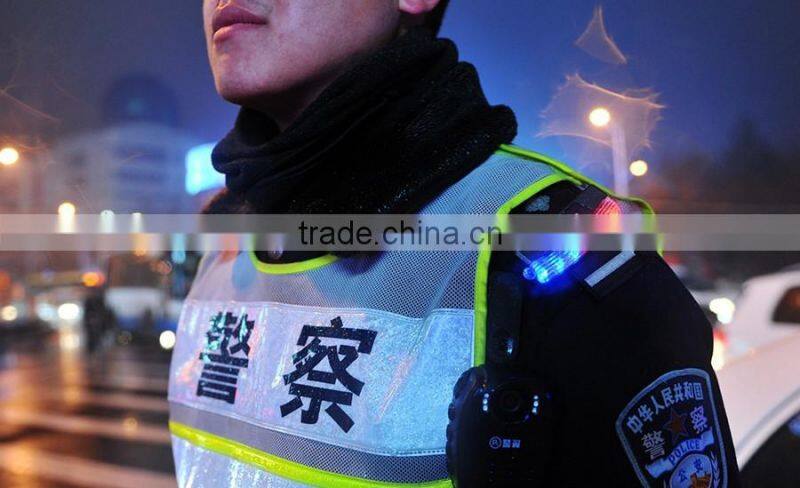 Police light flashing shoulder