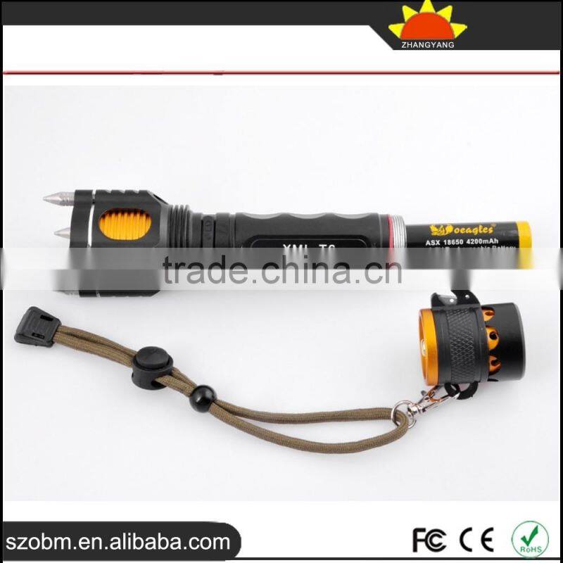 2016 Latest XML-T6 2000 lumens LED Tactical Flashlights Kit,18650 Rechargeable LED Tactical Flashlight Torch