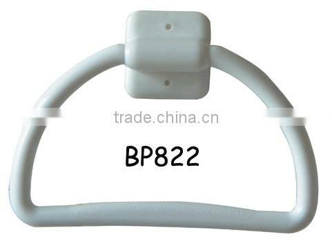 Plastic white towel ring, rectangle shape, wall mounted