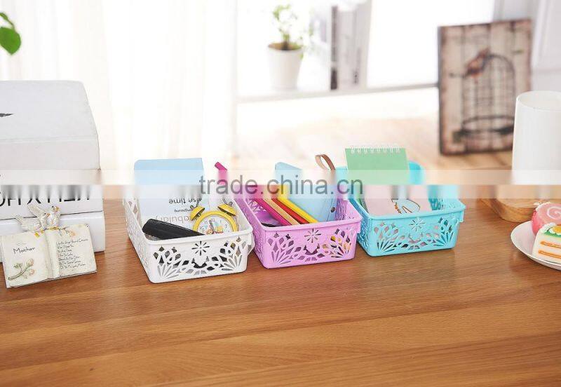 hollow-out plastic pp fruit basket sundries container