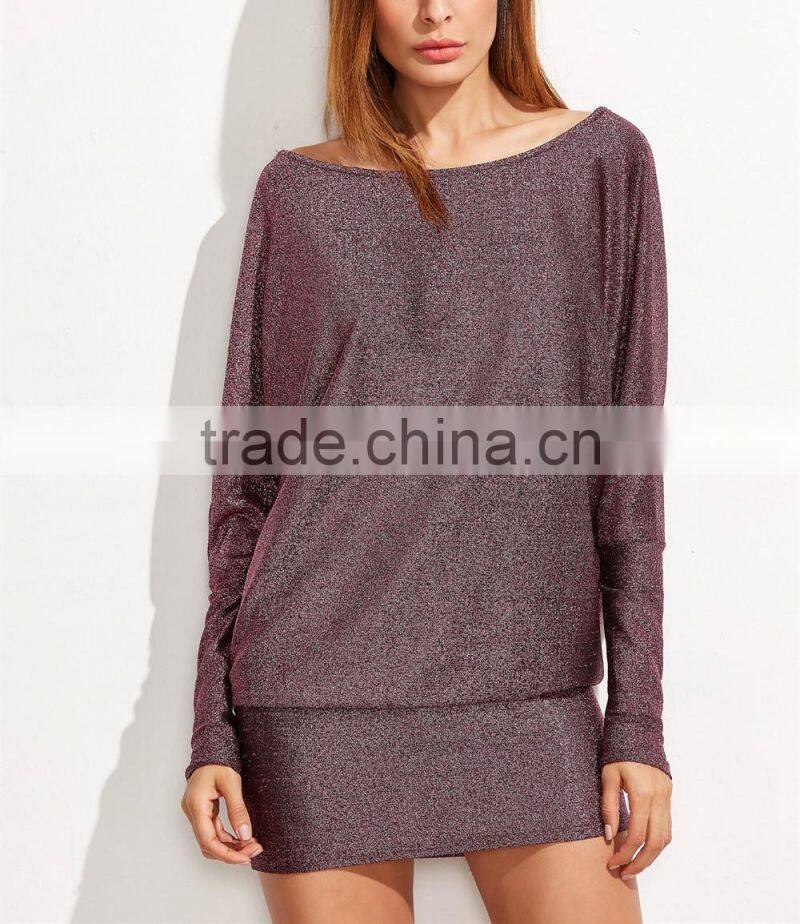 Hot Pink Long Sleeve Elastic Cotton Warm Party Dresses Vestidos Sexy Mini Pencil Club Bodycon Bandage Dress