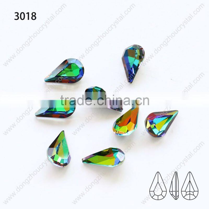 K9 crystal VM001 color drop point back glass stone jewelry stone