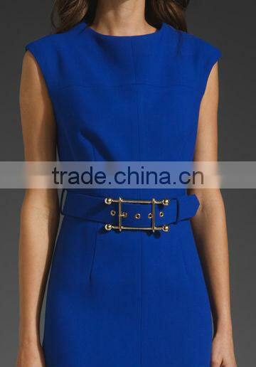 12DR099 LINED WAIST BELT DRESS FASHIONABLE,NEW DESIGN DRESS
