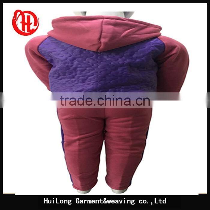 OEM garment Pu fleece hood apparel girls sets clothing