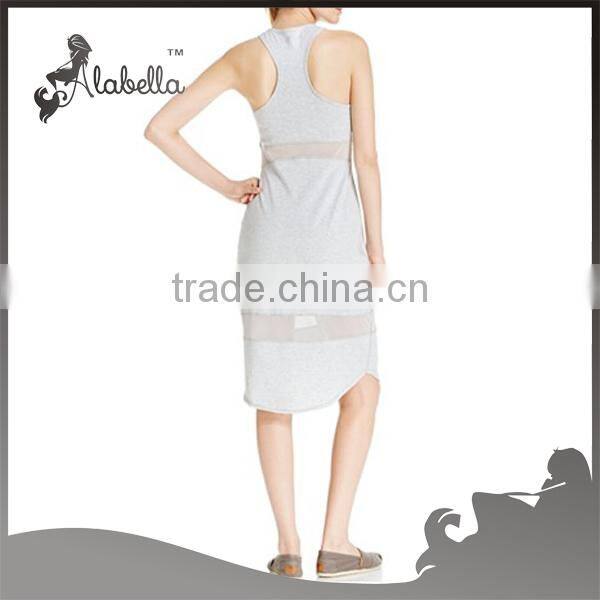 Modest sexy t-shirt v back women dress, blank dress
