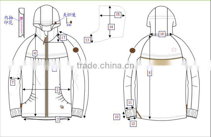 OEM custom polka dot printed black parka winter jacket women