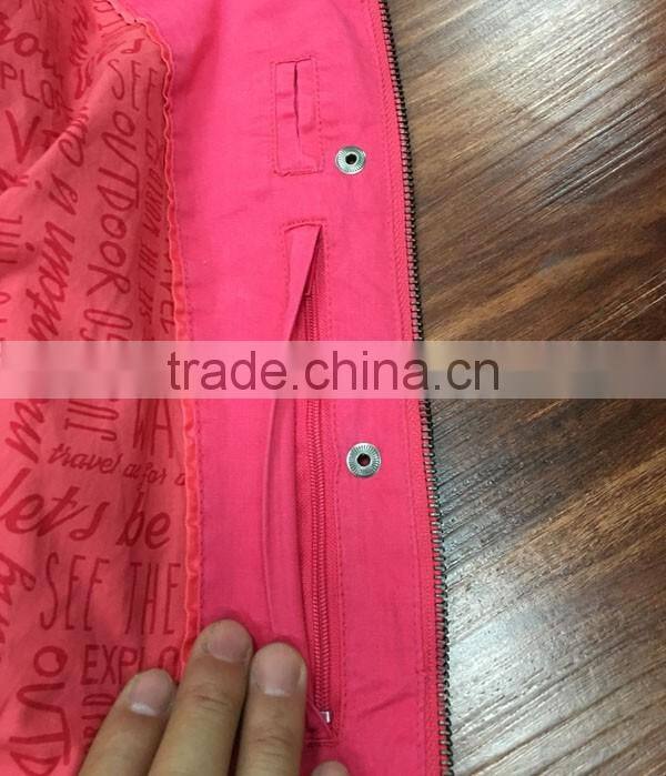 women wind-proof jackets 100%cotton long style stock clothing, stocklots garments