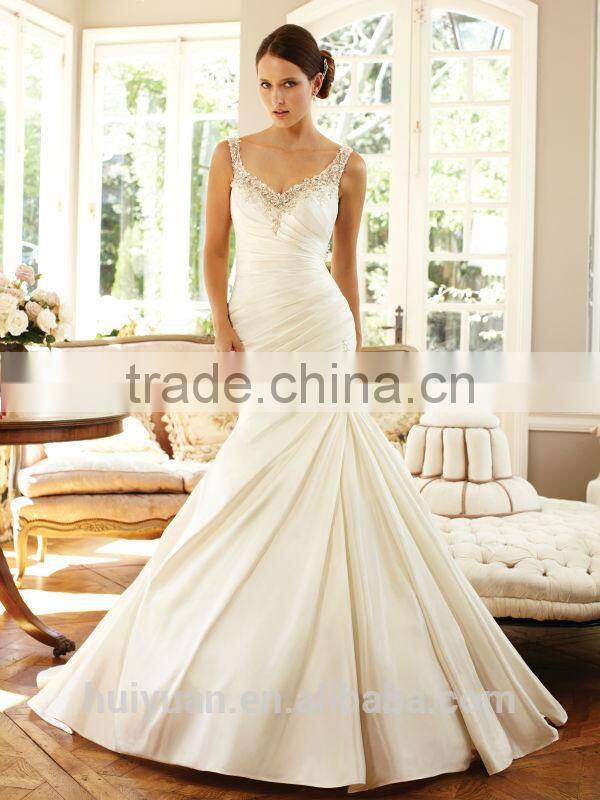 forever love rhinestone mermaid white satin wedding dress sexy