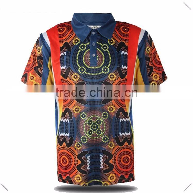 Custom professional 100% microfiber polyester heat transfer printing polo shirts
