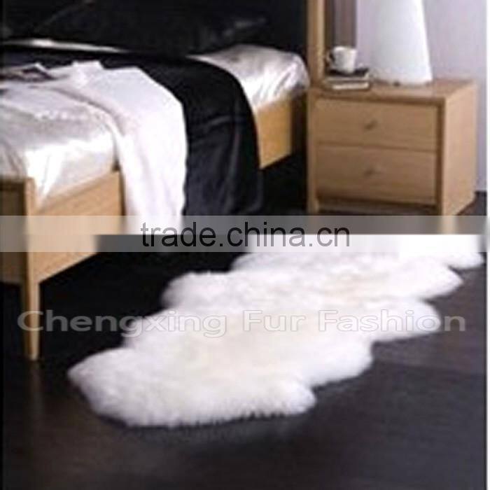 CX-D-112 Real Lamb Sheepskin Fur Wool Throw Blanket Fur Rug