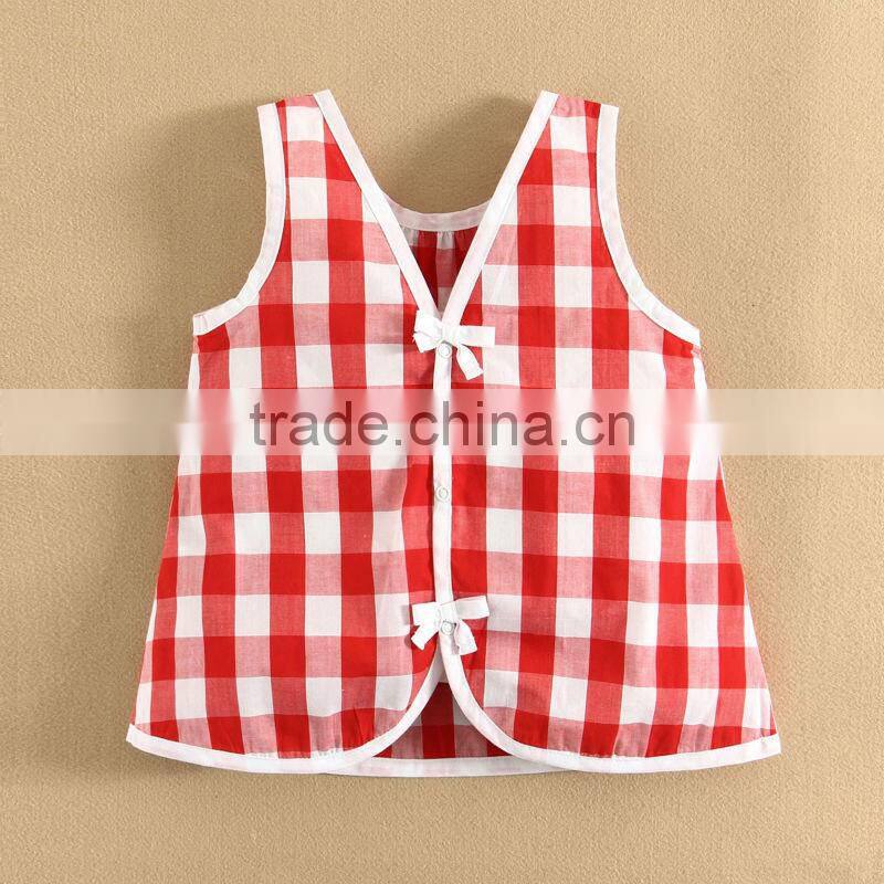 2015 Summer Design and Wholesale Sleeveless High Quality Baby Wear Lattics Pattern