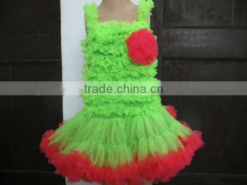 2014 Newest Baby Girl White Top and Aqua with Purple Fluffy Pettiskirt Baby Girl Outfits with Fluffy Tutu Skirt