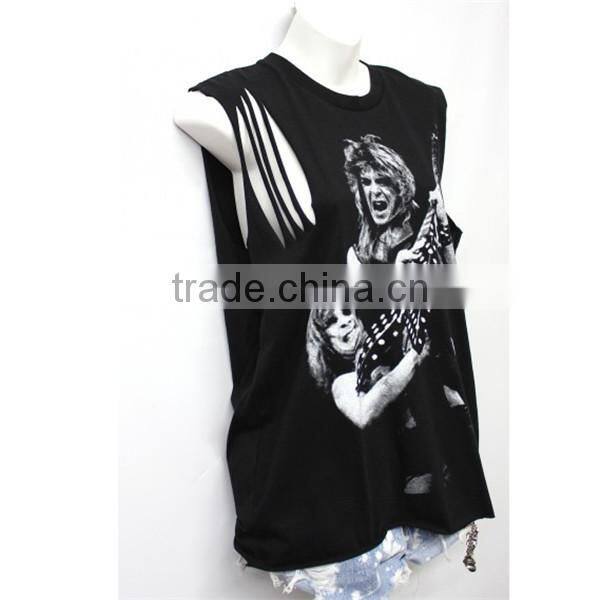 Breathable muscle tee for muscle tees women in China
