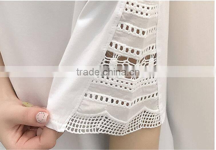Short sleeve T-shirt female loose white summer wear new embroidery clothes