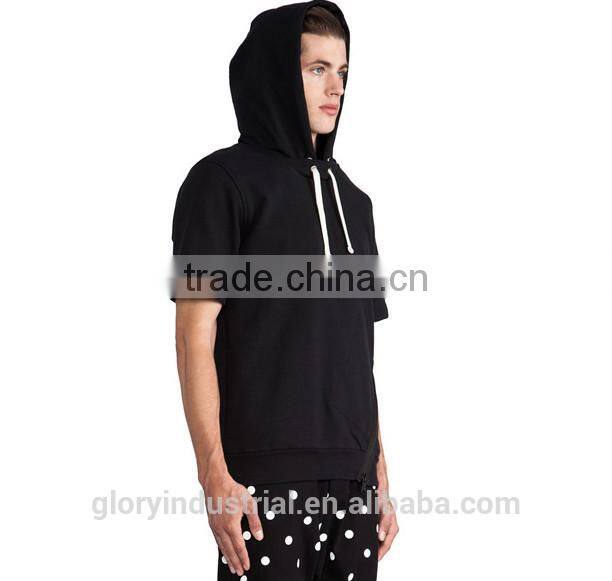 wholesale blank pullover half sleeve hoodies