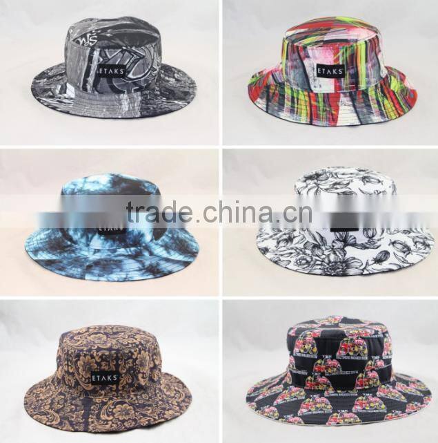 High quality Plain cotton fishing men bucket hat+string