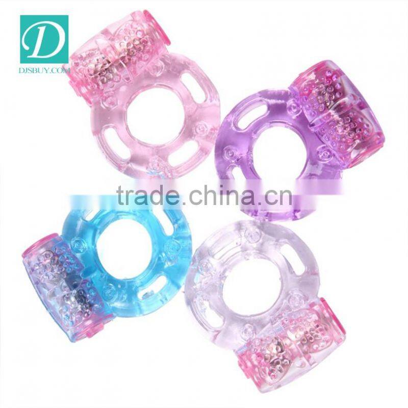 Couple Sex Toys Tongue Shape Vibrating Penis Ring with Clitoral Stimulator