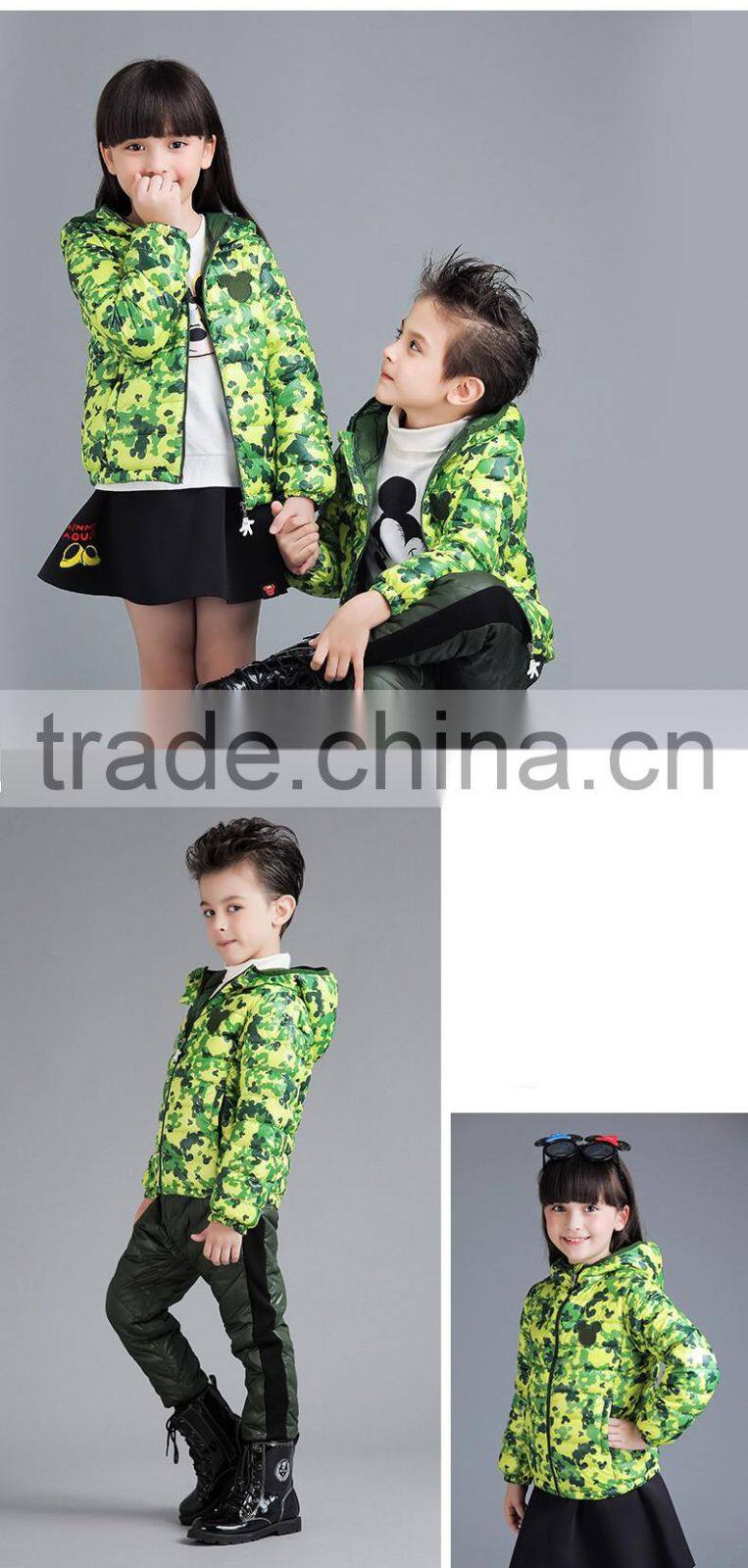 Cheap kids winter jacket custom down jacket with 100% breathable
