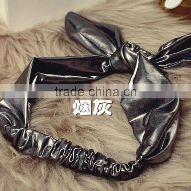 Elastic Headbands,Mental Color Leather Headbands,Ear Headbands