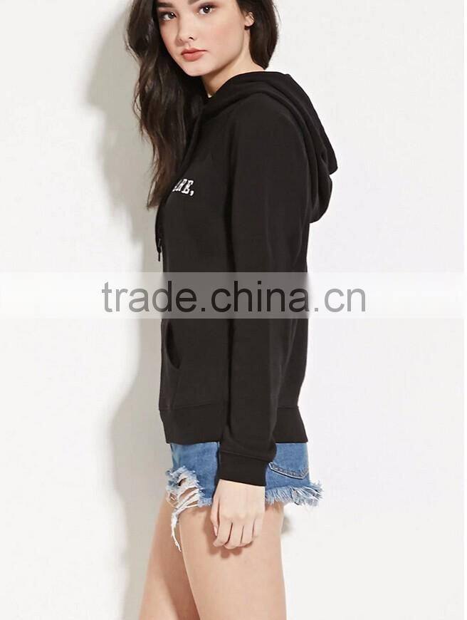2016 Long sleeve front pocket supreme hoodie women fashion hoodie manufacturers