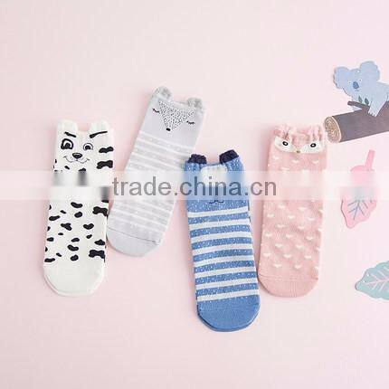 Cute socks cotton girls cartoon designs 4 pairs elite teen girls socks