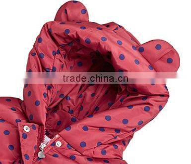 Spot Red Winter Bear Powder Coating Coats With Fur Hood 2014