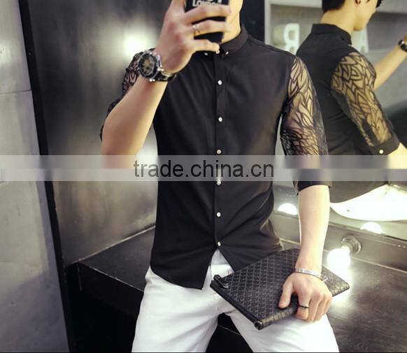 Cultivate one's morality short sleeve white shirt male 7 minutes of sleeve