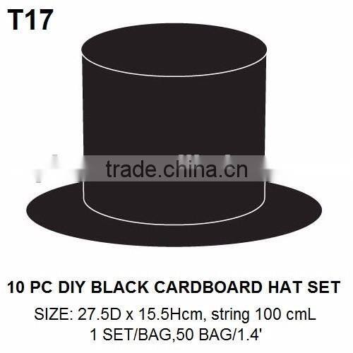 10 pcs papaer craft DIY black cardboard hat