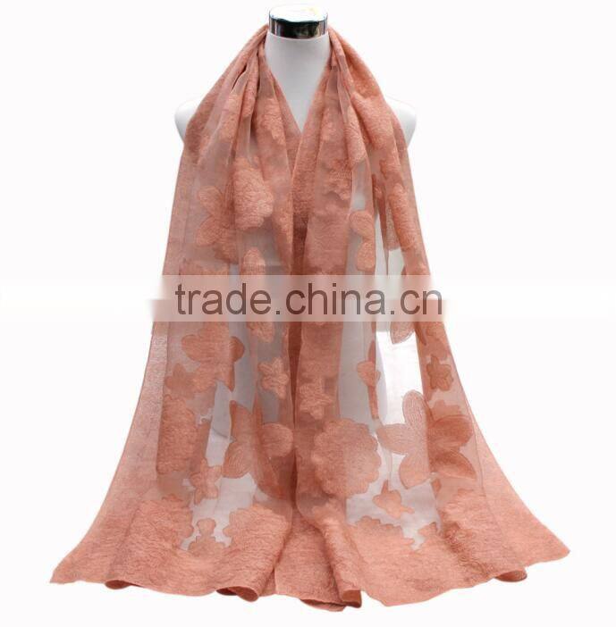 2017 New arrival fashion Plain color women hijab silk scarf