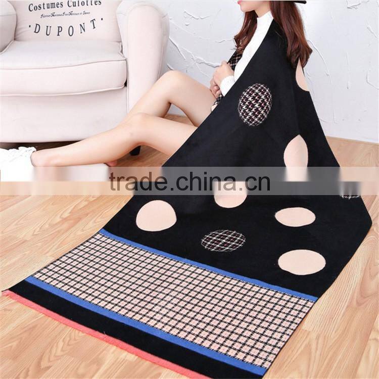 Classic jacquard cashmere dot houndstooth long thick winter scarf shawl